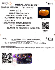 3.13/CT Natural Ceylonese Pukhraj with Govt Lab Certificate-4551